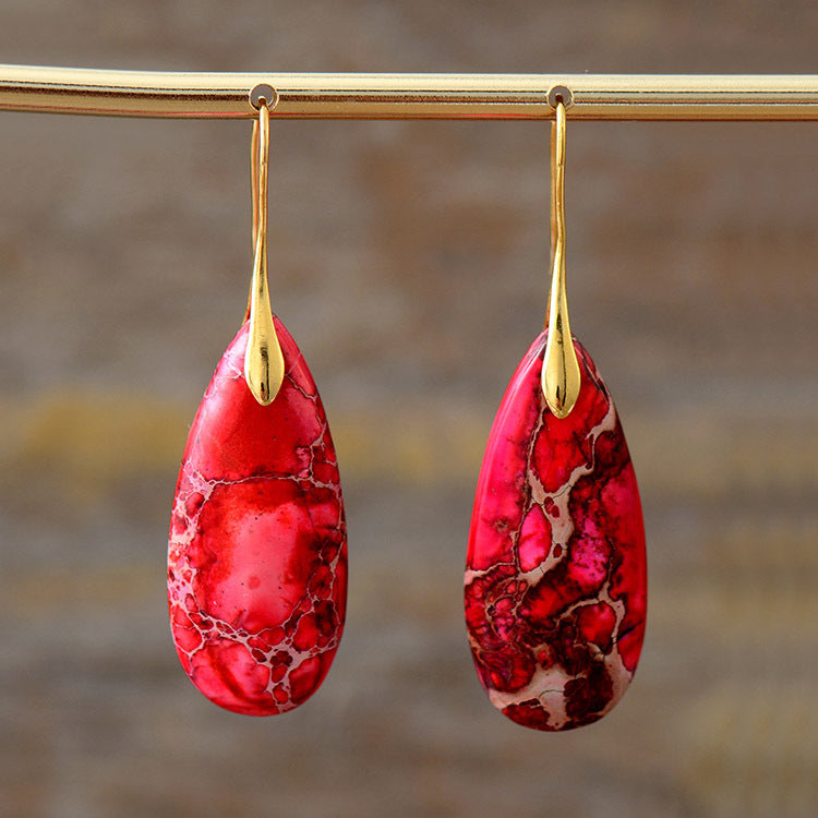 Bohemian Natural Stone Drop Earrings