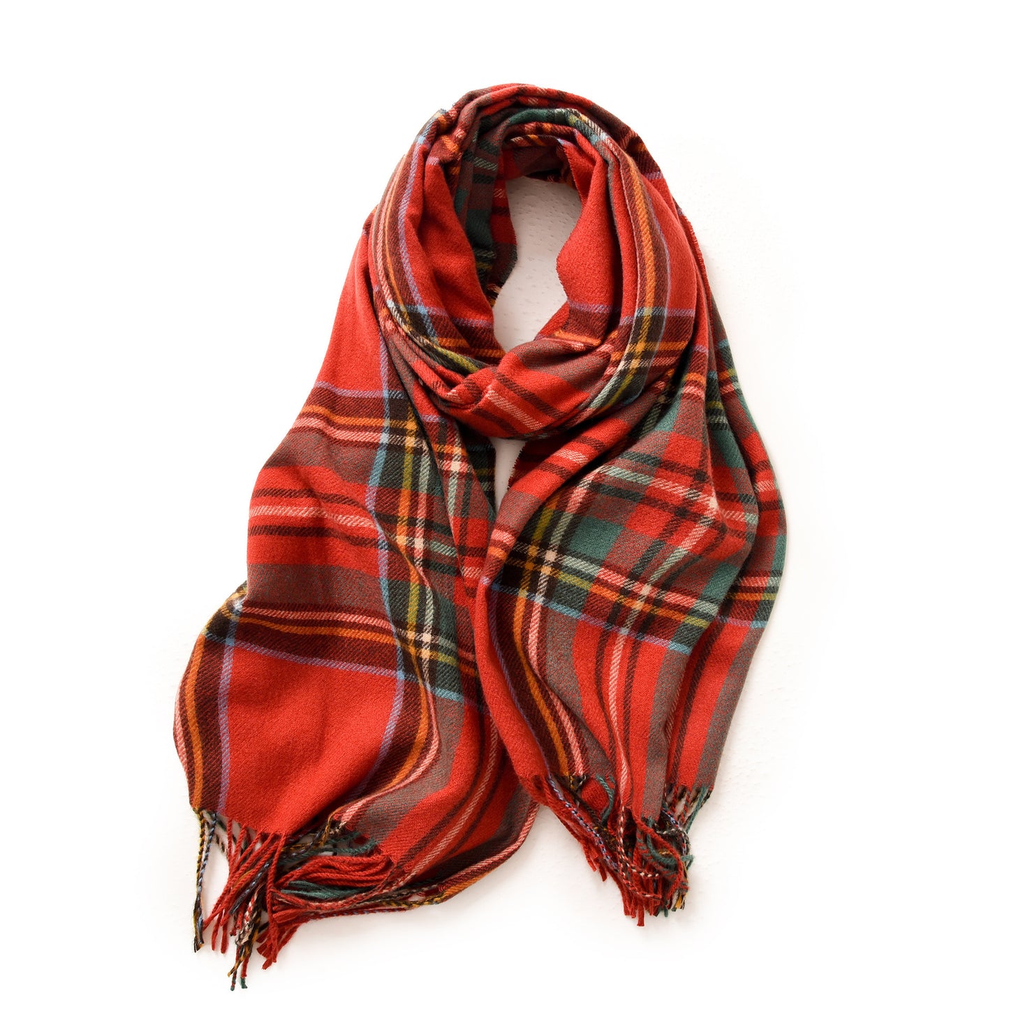 Plaid Tassel Scarf