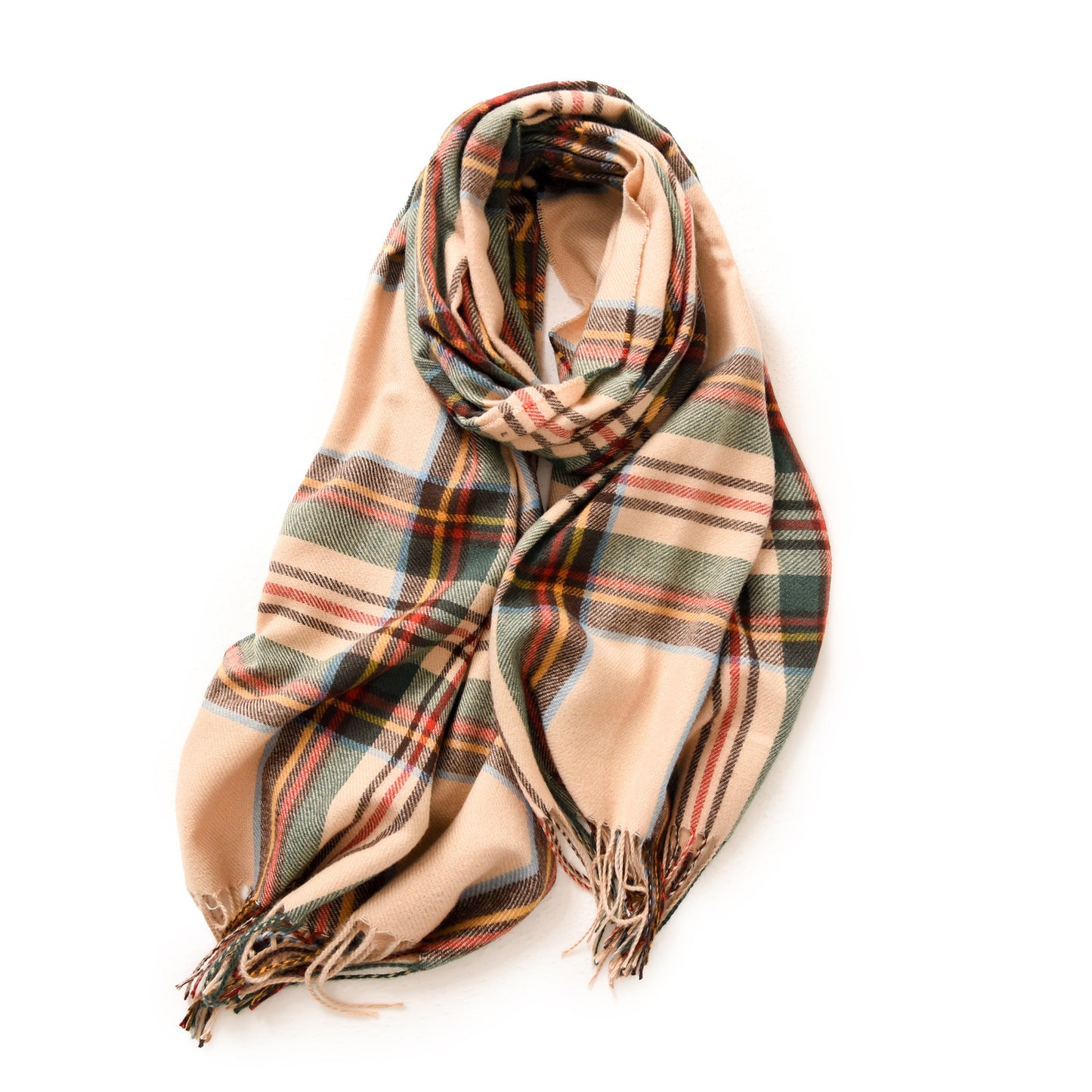 Plaid Tassel Scarf