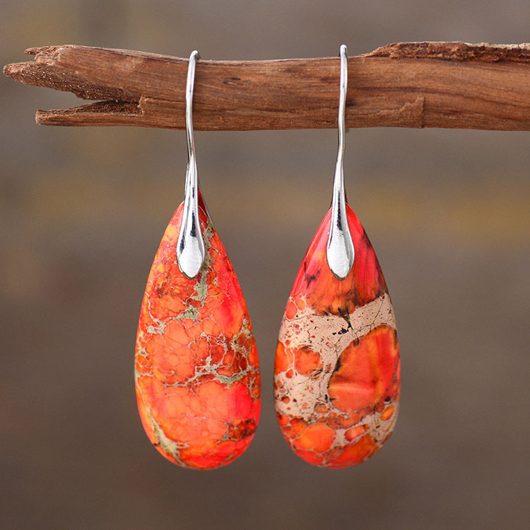 Celeste Bohemian Stone Drop Earrings – Nature-Inspired Elegance