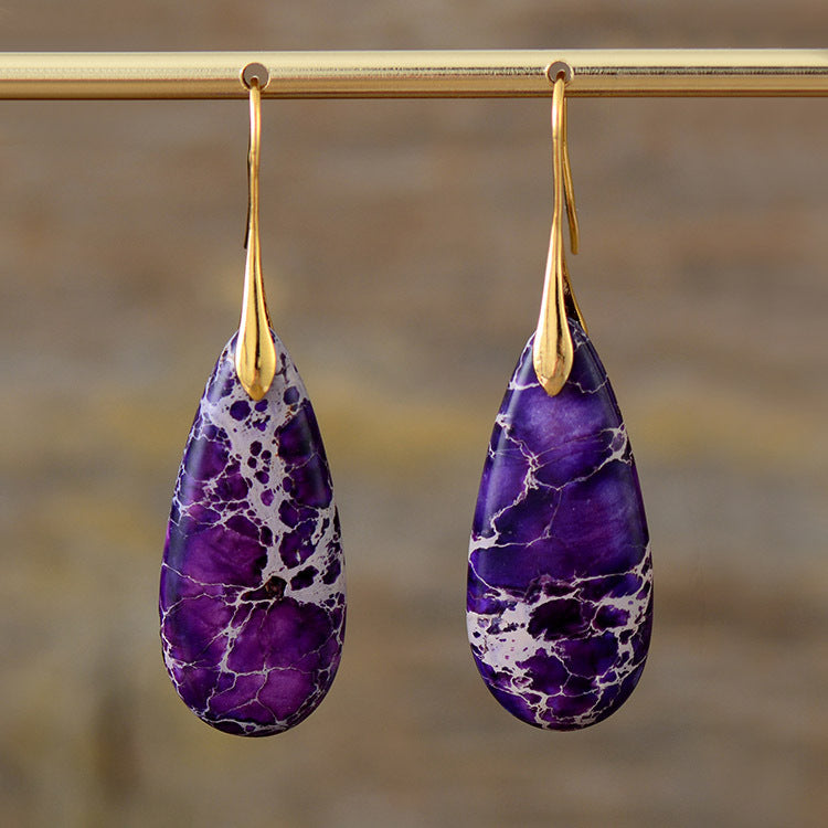 Celeste Bohemian Stone Drop Earrings – Nature-Inspired Elegance