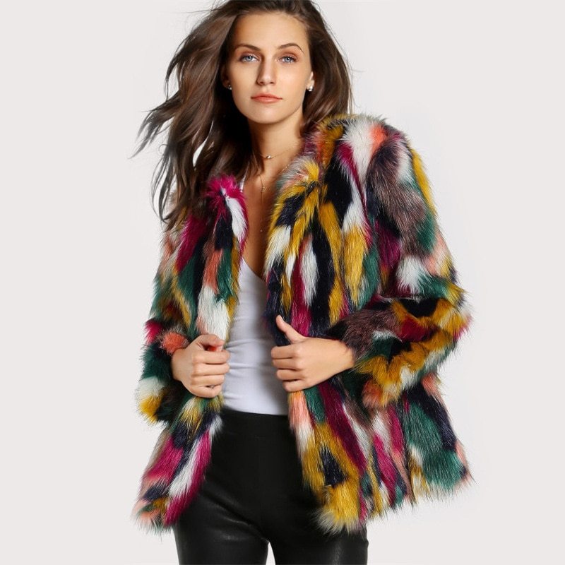 Faux Fur Fashion Coat