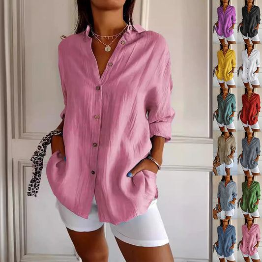 Lapel Long Sleeve Shirt