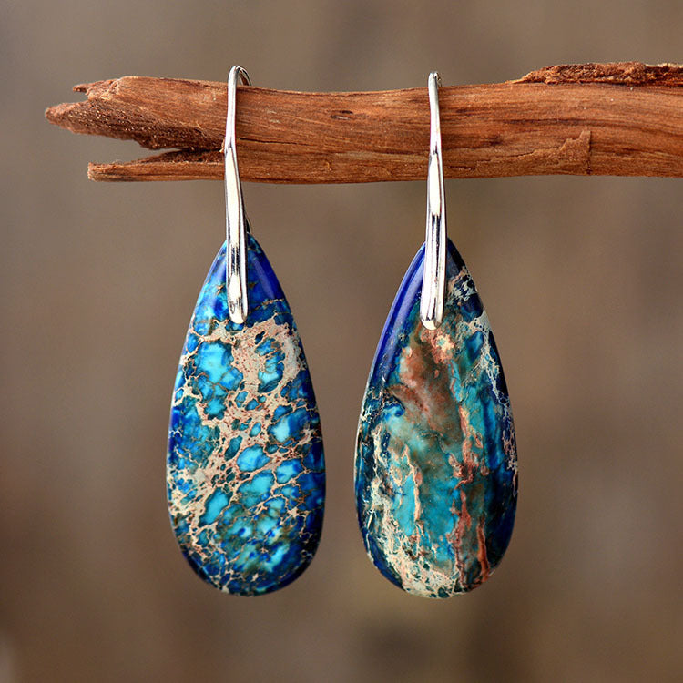 Celeste Bohemian Stone Drop Earrings – Nature-Inspired Elegance