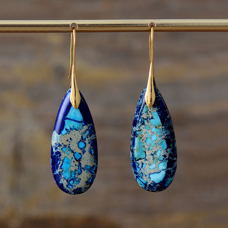 Celeste Bohemian Stone Drop Earrings – Nature-Inspired Elegance