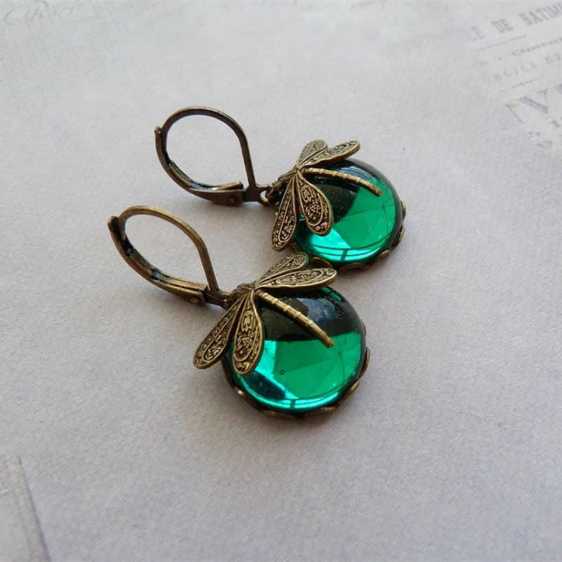 Vintage Dragonfly Drop Earrings