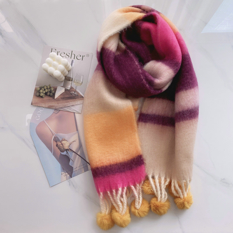 The Prism Tassel Scarf – Vibrant, Cozy & Effortlessly Chic