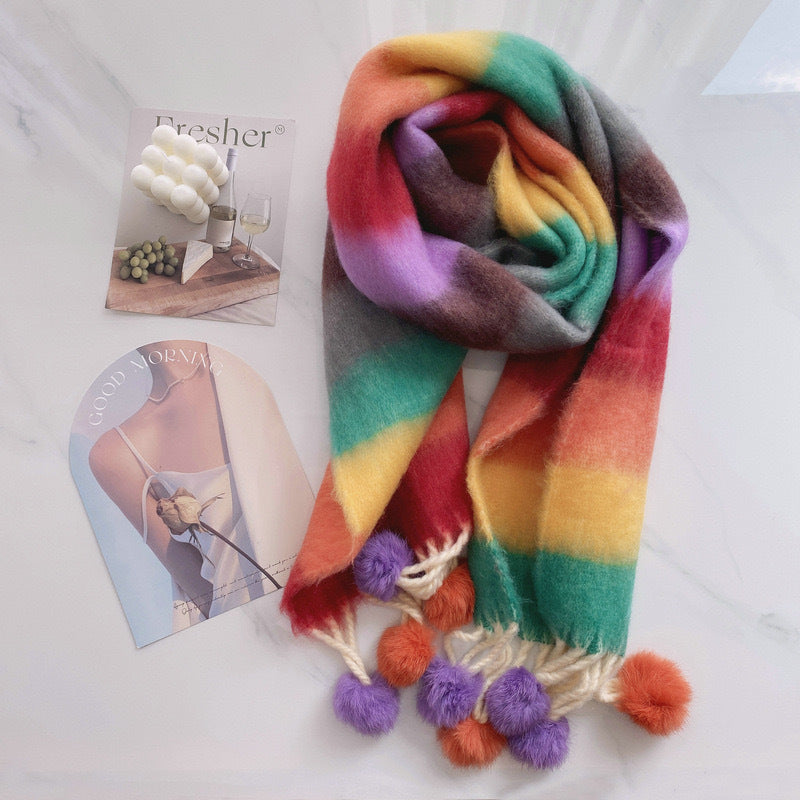 The Prism Tassel Scarf – Vibrant, Cozy & Effortlessly Chic