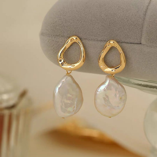 Classic Natural Baroque Pearl Earrings