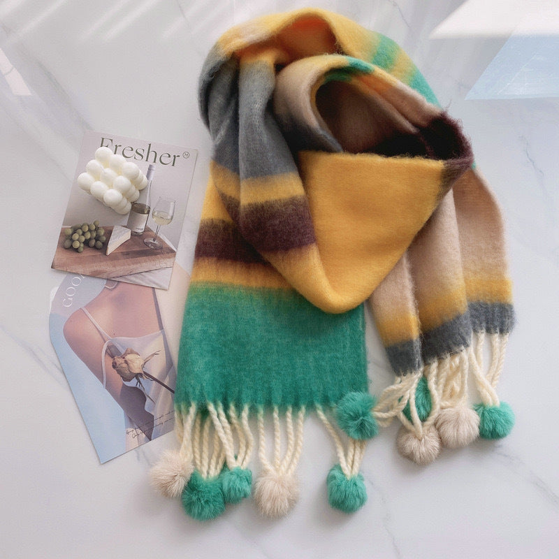 The Prism Tassel Scarf – Vibrant, Cozy & Effortlessly Chic