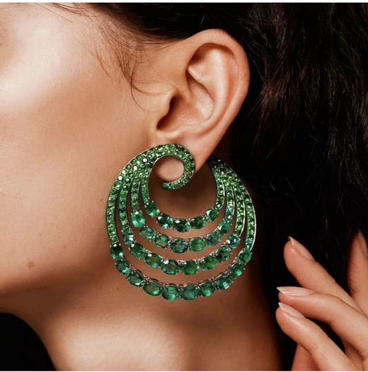 Multi Layer Thread Zirconium Earrings